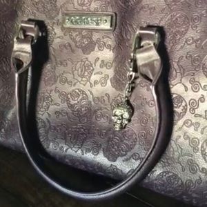 GG Rose Dark Burgundy Candy Skull Halloween Handbag